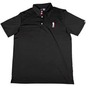 USAG U Suck At Golf Polo Shirt Mens XL Black Performance Stretch Logo